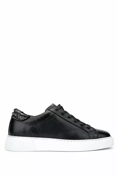 Women's Genuine Leather Black/White Sneakers & Sneakers