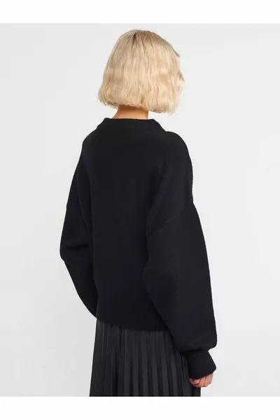  سترة الوقوف الأساسية بياقة - أسود