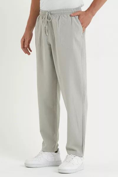 Pantaloni Uomo in Lino Colore Grigio 