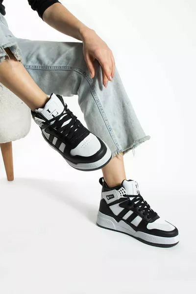 أسود وأبيض جوردان أحذية رياضية الكاحل سلة أحذية