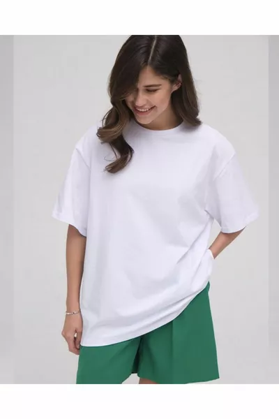 Unisex-Basic-Oversize-T-Shirt mit Rundhalsausschnitt