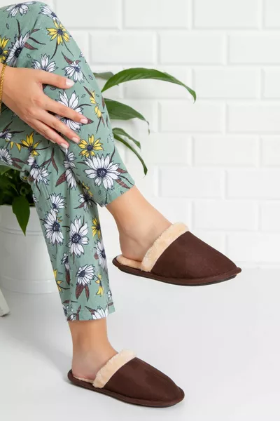 Modafrato Puffi داخلي صوفي منزل للجنسين شباشب شتوية