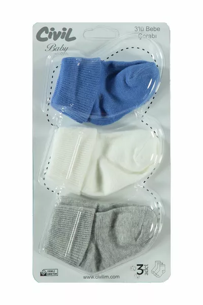 Baby Jungen 3 Socken Set 0-6 Monate Indigo