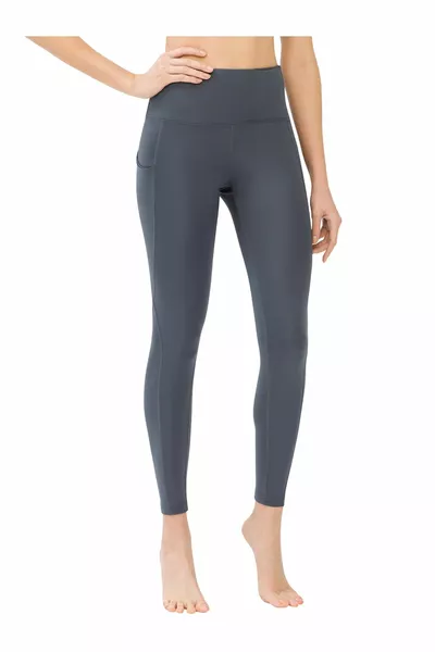 Dames Antraciet Hoge Taille Wrapper Double Pocket Sport Leggings Shades