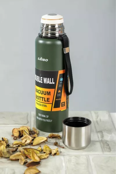 سايبو 1 لتر ترمس فولاذ مزدوج الطابقين أخضر