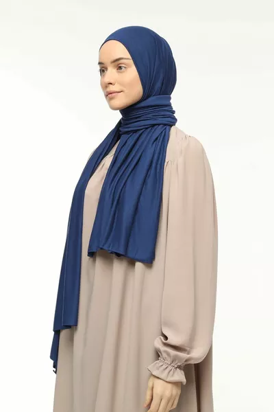 حجاب مشط شال مستقيم أزرق