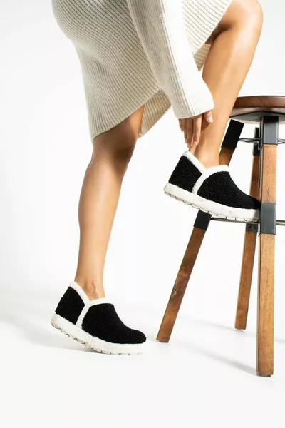 المرأة الفراء عدم الانزلاق وحيد القطيفة البيت الأحذية باندوف 