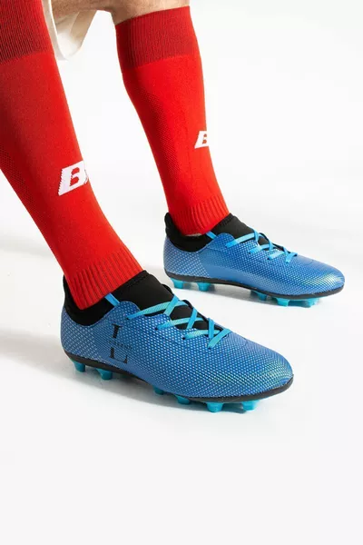Blue Socks Grass Field Football Boots Football Shoes