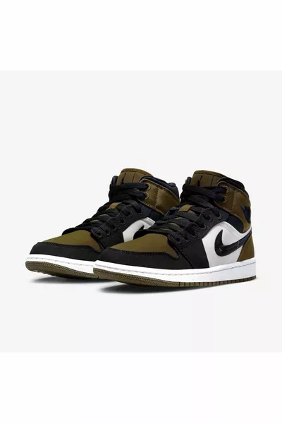 Air Jordan 1 Mid Olive Toe (w)  Baskets Femme