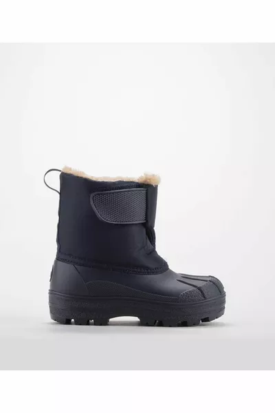  نيو الأزرق الفراء أحذية المطر للأولاد