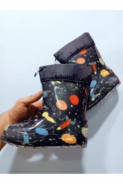 Stivali per bambini stivali da pioggia e da neve con pelliccia