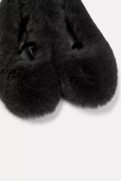 Ballerines en fausse fourrure