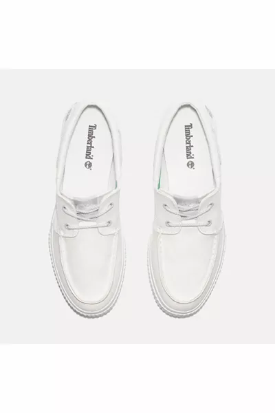 Мъжки бели ежедневни обувки с ниска дантела 