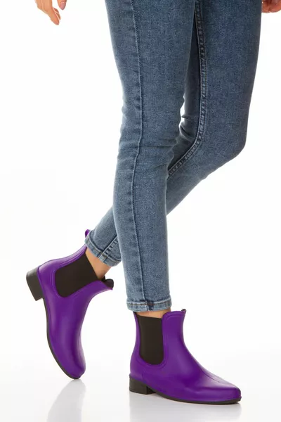 Дамски еластични къси ботуши за дъждобран 