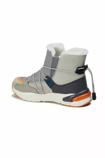 k. Stivali per bambini in pelliccia grigia