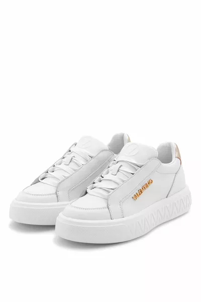 Weiße Damen Leder Sneakers 