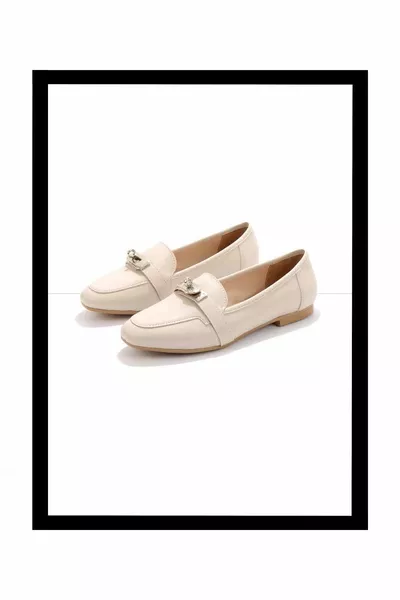 حذاء لوفر نسائي بيج 