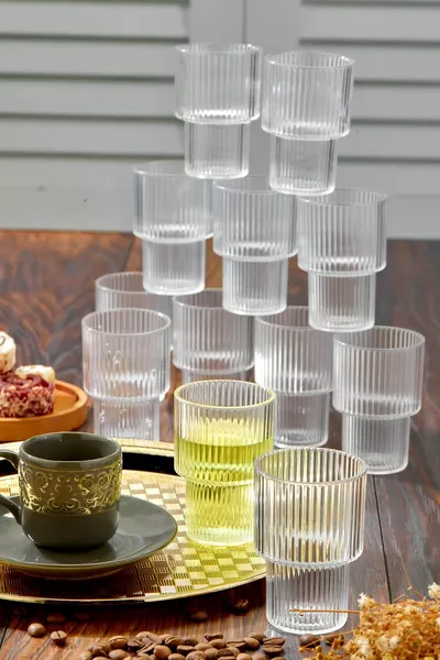  كريستال ميكا القهوة الجانبية نظارات المياه بينتيريست نموذج الزجاج  سم مكعب (وليس الزجاج)