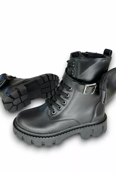 Dames Boots Postal Zwart Dikke zool