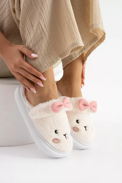 Дамски домашни пандуф плюшени пандуф зестра и пандуф чехли не вдигат шум дебела подметка, фигура на заек