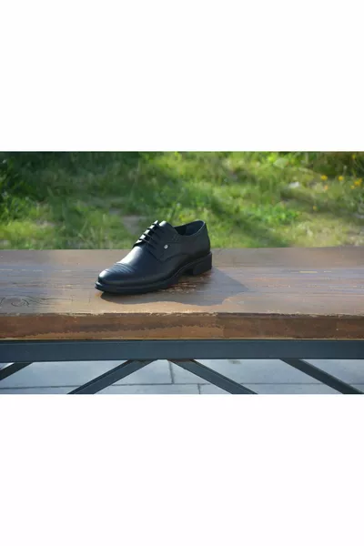  Scarpa Invernale Uomo Vera Pelle Suola in Gomma Annodata