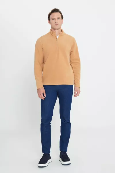 الرجال الكراميل المضادة بيلينغ غير بيلينغ القياسية صالح الوقوف طوق الباردة والدليل الصوف قميص من النوع الثقيل