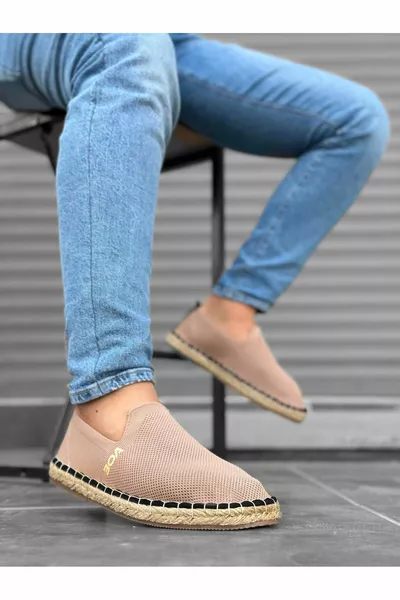  Boa Comfortabele Espadrille met platte zool Gebreide Knitwear Mink Casual herenschoenen