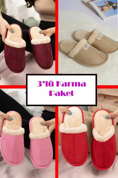 3 Pack Къща чехли Зестра Чехли Зимни чехли не издават шум Лека подметка