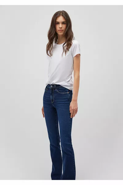 Стрейч Белая Базовая Футболка Приталенный / Приталенный Крой 