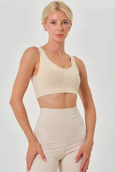 Rosella Model Verzachtende Beha Zonder Voering Met Brede Bandjes Beige Kleur/1