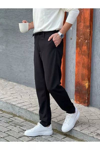 Мужские штаны широкие с шнурком и ремнем  