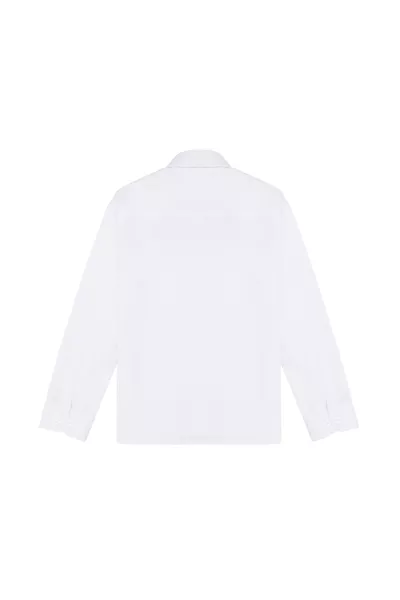 Camicia Basic a Maniche Lunghe Bianco per Bambino Maschio 