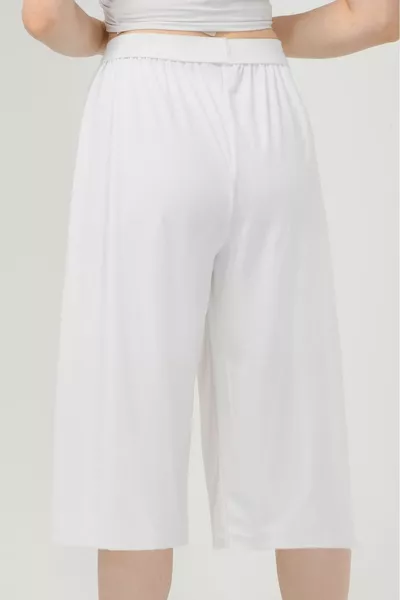 Jersey Women's Pants Skirt Style Underwear Lining Knee-Length White