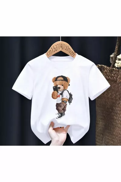Bear Print Kids T-Shirt for Ages 2 to 