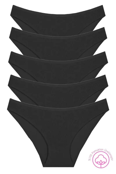 Lot de 5 culottes de bikini pour femmes en coton  % avec cœur  