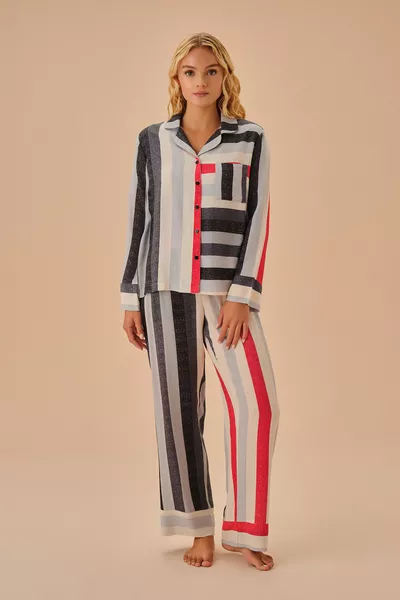 طقم بيجامة ملون رجالي