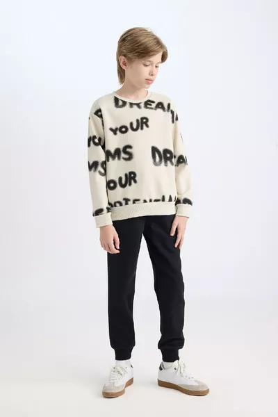 Мъжко детско комплект от 2 части Пуловер с десен и долнище с ластик WN