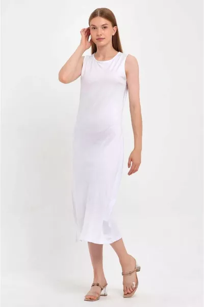 Zero sleeve long dress cotton lining jumpsuit