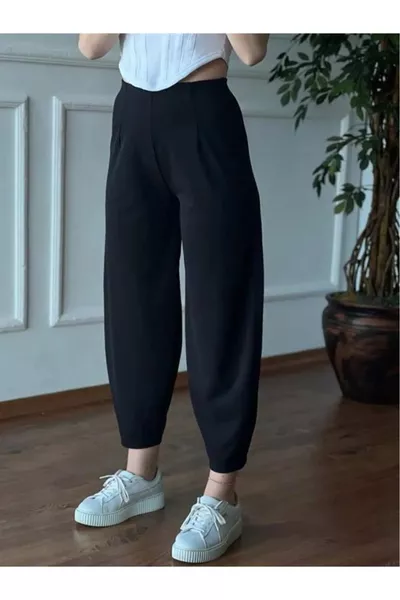 بنطال شلوار بنمط الشلوار مع خصر مطاطي