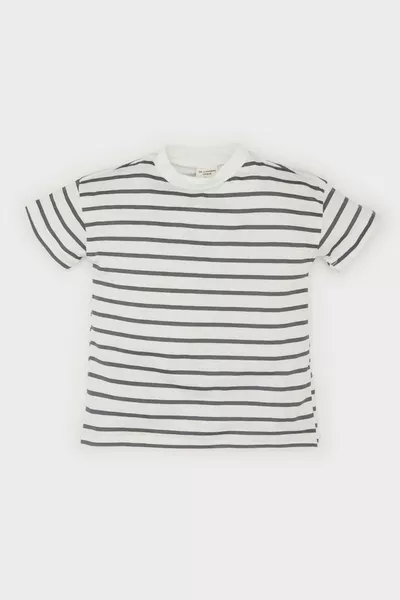 Baby Boys' Striped Short Sleeve Crew Neck T-Shirt SM