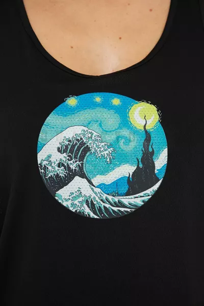 Спортивный атлет черный с принтом спереди