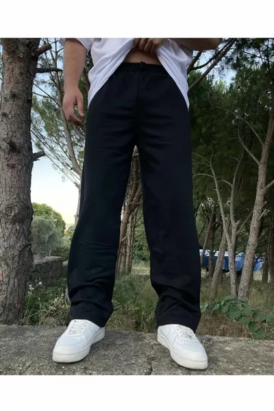 Black Loose-Fit Seasonal Sweatpants Compacte