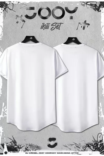 White 2-Piece Set Plain Slim Fit Oval Cut T-Shirt