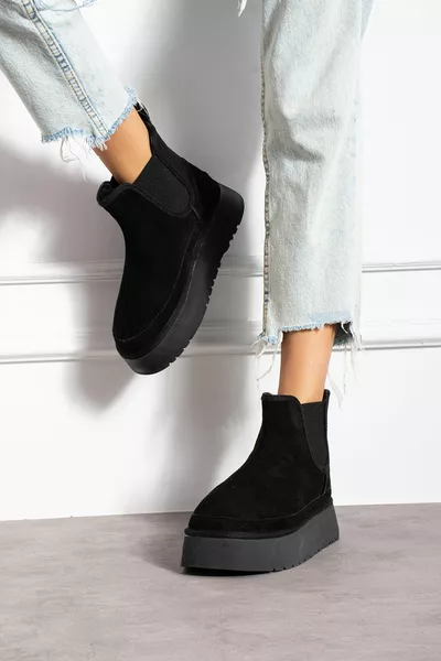 КЪСИ ДАМСКИ БОТУШИ И БОТУШИ С ЛАСТИЧЕН ГЛЕЗЕН С ДЕБЕЛА ПОДМЕТКА С КОЗИНА ВЪТРЕ ВЕЛУР