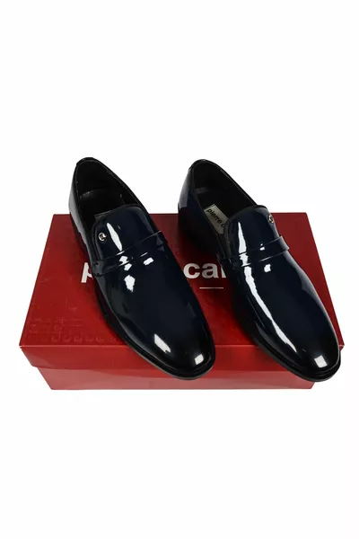 Gestreepte lakleren gesp Eva zool Grooming klassieke herenschoenen