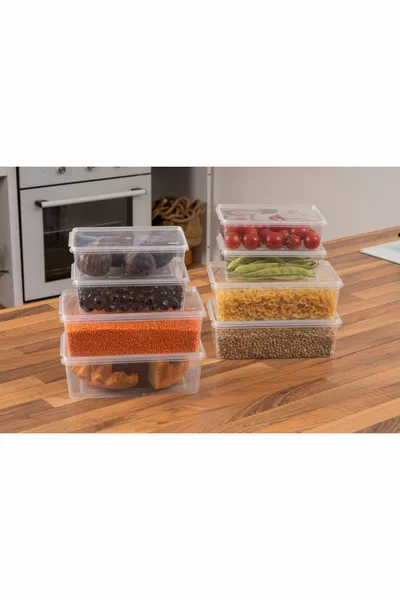 Set van  1 lt. en 2 lt. zelfdeksels vriezer opbergcontainer