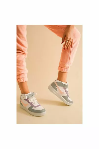 Kocamanlar  Turtleneck Unisex Sneakers White-lilac