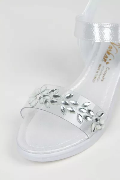 SHINY STONE HEELED CHILDREN'S SANDALS EVENING SHOES ORTHOPEDIC SOLE SPECIAL OCCASION SUMMER BALLET FLATS