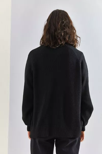 Encolure femme Boutonnière Col roulé Pull en tricot