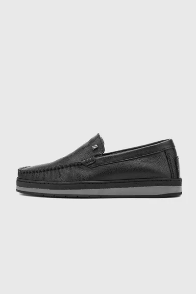 Mocassins en cuir Floter noir pour hommes